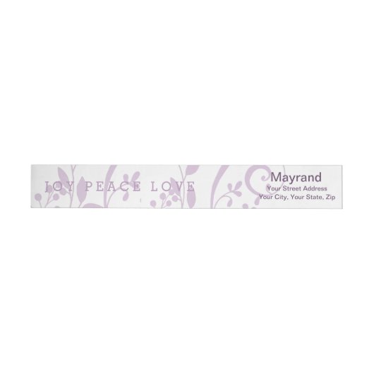Lavender Joy Peace Love Holiday Wraparound Label (Individueel)