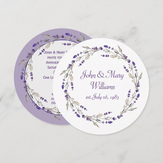 Lavender Jubileum, wit Kaart (Voorkant / Achterkant)