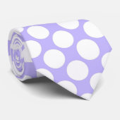 Lavender Jumbo Polka Dots Custom Necktie Stropdas (Opgerold)