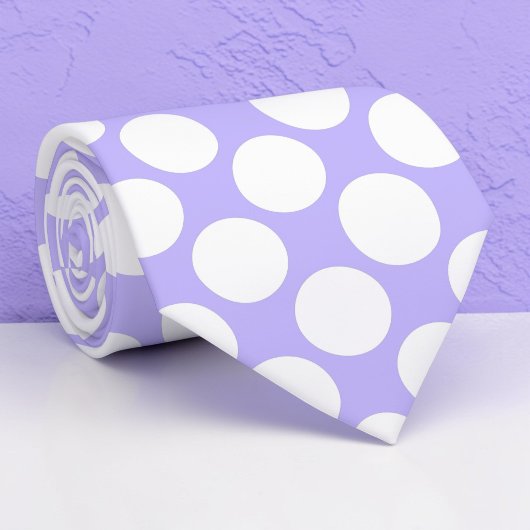 Lavender Jumbo Polka Dots Custom Necktie Stropdas