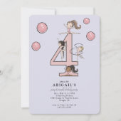 Lavender Jump & Tumble Gymnastics 4th Birthday Kaart (Voorkant)
