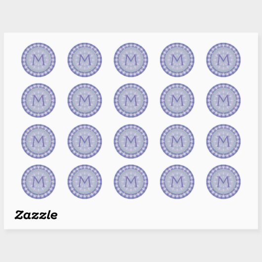 Lavender Kaleidoscope Monogram Sticker (Vel)