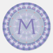 Lavender Kaleidoscope Monogram Sticker (Voorkant)