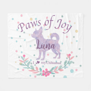 Lavender Kerstmis - Chihuahua op Maat Fleece Deken
