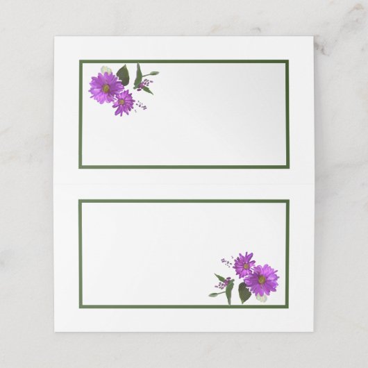 Lavender-kleurenontwerp Plaatskaartje (Buitenkant ongevouwen)