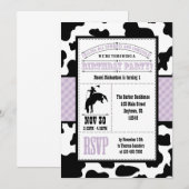 Lavender Koeienhuid Cowboy Birthday Kaart (Voorkant / Achterkant)