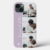 Lavender koppels namen 3 foto's collage grid Case-Mate iPhone case (Achterkant)