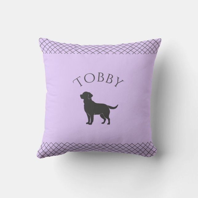 Lavender Labrador Retriever Matching Personalized Kussen (Achterkant)
