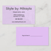Lavender Lace Beautician Stylist Event Planner Visitekaartje (Voorkant / Achterkant)