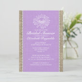 Lavender Lace Bridal Shower Invitations Kaart (Staand voorkant)