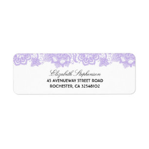 Lavender Lace Elegant White Wedding Etiket