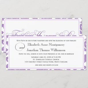 Lavender Lace Faith Hope Love Horizontal Wedding Kaart
