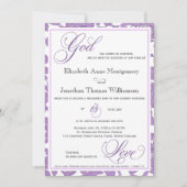 Lavender Lace God is Love Christelijk Wedding Kaart (Voorkant)