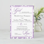 Lavender Lace God is Love Christelijk Wedding Kaart (Staand voorkant)