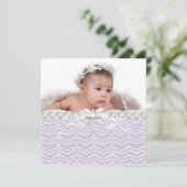 Lavender Lace Pearl Cross Christening Kaart (Staand voorkant)