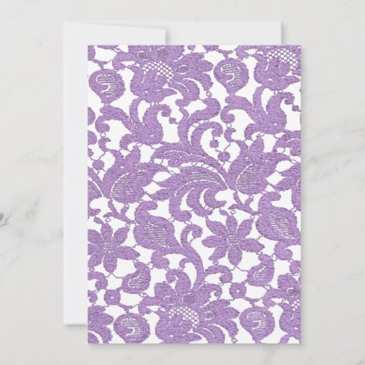 Lavender Lace Script Reply RSVP Enclosure Card Kaart (Achterkant)