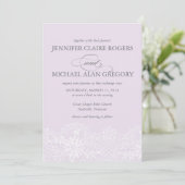 Lavender Lace Wedding Invitation Kaart (Staand voorkant)