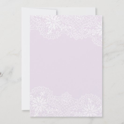 Lavender Lace Wedding Invitation Kaart (Achterkant)