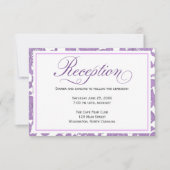 Lavender Lace Wedding Reception Enclosure Card Kaart (Voorkant)