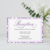 Lavender Lace Wedding Reception Enclosure Card Kaart (Staand voorkant)