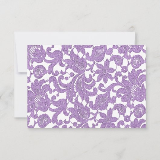 Lavender Lace Wedding Reception Enclosure Card Kaart (Achterkant)