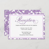 Lavender Lace Wedding Reception Enclosure Card Kaart (Voorkant / Achterkant)