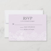 Lavender Lace Wedding RSVP Kaart (Voorkant)