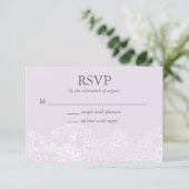 Lavender Lace Wedding RSVP Kaart (Staand voorkant)