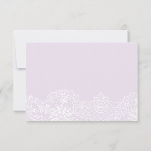 Lavender Lace Wedding RSVP Kaart (Achterkant)