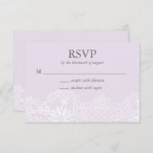 Lavender Lace Wedding RSVP Kaart (Voorkant / Achterkant)