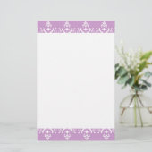 Lavender Lacy Border Briefpapier (Staand voorkant)