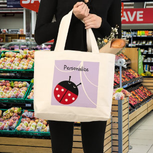 Lavender Lady Bug Totebag Grote Tote Bag