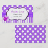 Lavender Ladybug MMammie Play Date Card Contactkaartje (Voorkant / Achterkant)