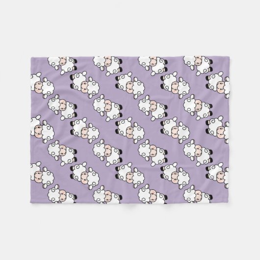 Lavender Lamb Sheep Fleece Deken (Voorkant (Horizontaal))