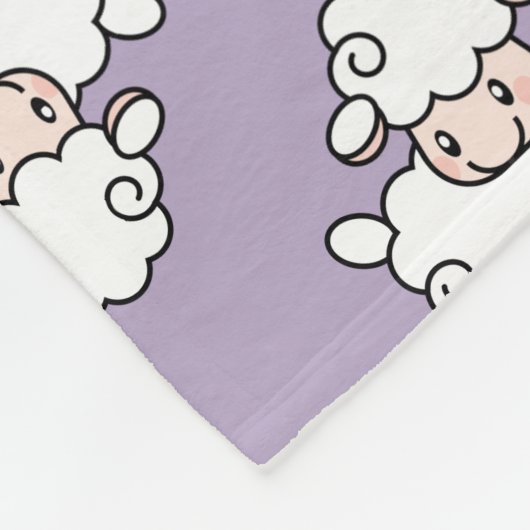 Lavender Lamb Sheep Fleece Deken (Hoek)