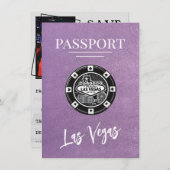 Lavender Las Vegas Passport Bewaar de datum Save The Date (Voorkant / Achterkant)