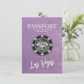Lavender Las Vegas Passport Bewaar de datum Save The Date (Staand voorkant)