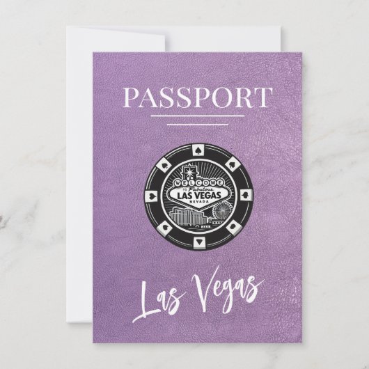Lavender Las Vegas Passport Bewaar de datum Save The Date (Voorkant)