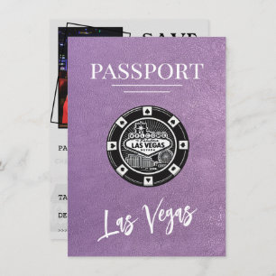 Lavender Las Vegas Passport Bewaar de datum Save The Date