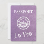 Lavender Las Vegas Passport Wedding Kaart (Achterkant)
