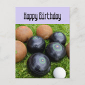 Lavender Lawn Bowls, Flat Birthday Kaart (Voorkant)