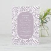 Lavender Leaf Floral Baby shower Invitation Kaart (Staand voorkant)