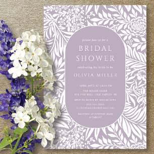 Lavender Leaf Floral Bridal Shower Kaart