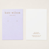 Lavender Leather (afbeelding) Earring Display Card Visitekaartje (Voorkant /achterkant)