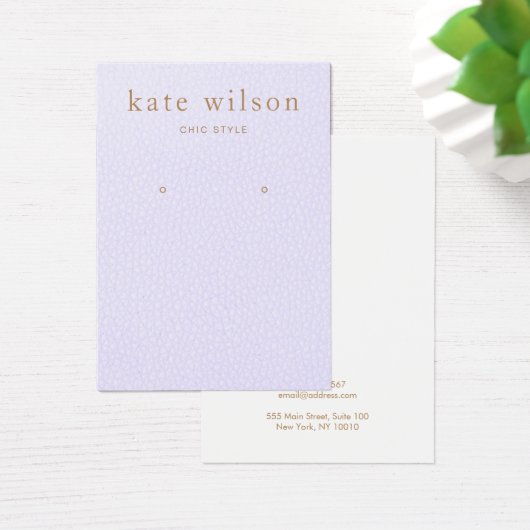 Lavender Leather (afbeelding) Earring Display Card Visitekaartje (Bureau)