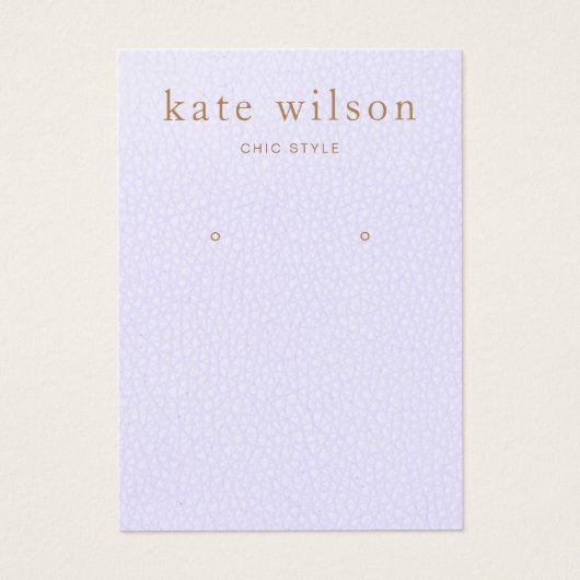 Lavender Leather (afbeelding) Earring Display Card Visitekaartje (Voorkant)