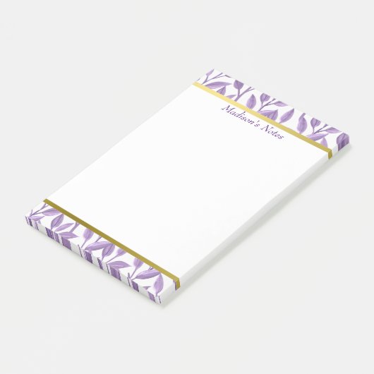 Lavender Leaves | Gepersonaliseerd Post-it® Notes (Schuin)