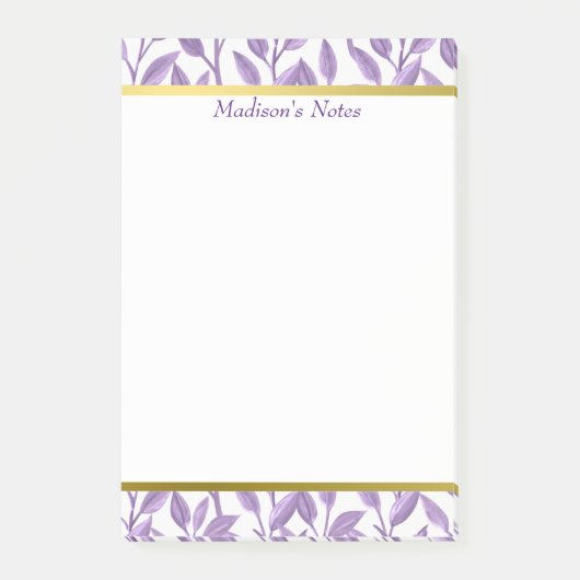 Lavender Leaves | Gepersonaliseerd Post-it® Notes (Voorkant)