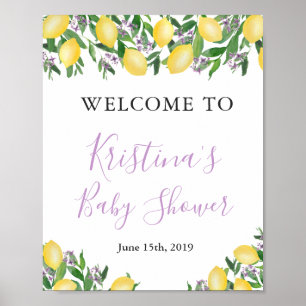 Lavender Lemons Citrus Shower Welkomstbord Poster