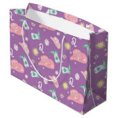 Lavender Leo Zodiac Pattern Aesthetic Groot Cadeauzakje (Achterkant Gekanteld)